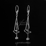 Silver earrings on a chain with a ball - IN GREAT PRICE!
