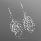 Silver earrings hanging small circles