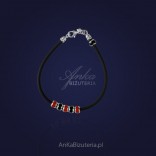 PANDORA bracelet with beads on rubber