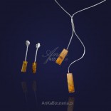 Silver set with amber. CHEAPLY!