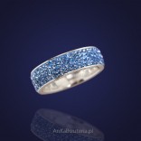 Silver Jewelry - Silver wedding ring with Swarovski crystals.