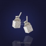 Absolutely beautiful earrings - silver speckled cubes.