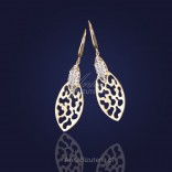 Beautiful silver earrings covered with 14k gold with cubic zirconia
