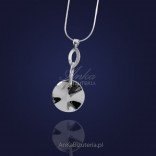 Silver rhodium pendant - with a circle.