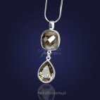 Nuzinkowy naszyjnik-na łańcuszku z kryształami Swarovski w kolorze- Silver Shadow