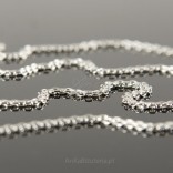 Silver necklace-necklace, flat braided 50cm.
