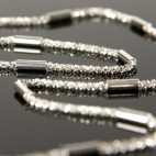 Naszyjnik-łańcuszek srebrny z pałeczkami i kuleczkami-50cm.