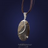 Beautiful very carefully made with striped flint - pendant.