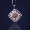 Wisiorek-Niepowtarzalna biżuteria srebrna malowana emalią.