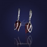 Fine silver earrings with cherry amber.