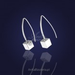 Jewelry-Silver cubes - fashionable earrings.