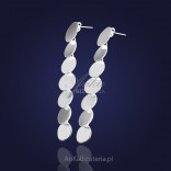 PROMOTION - Silver earrings - glowing long plates.