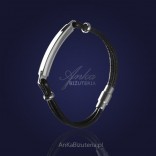 Unisex bracelet, black leather