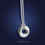 Silver necklace. Business style jewelry with silver rhodium