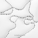 Silver chain diamond-colored beads 60cm