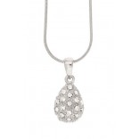 Crystal pendant on a chain covered with silver and a rhodium of the Danish company Dansk Smykkekunst