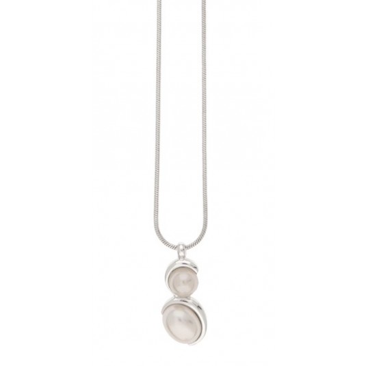 Naszyjnik z perełkami pokryty srebrem i rodem duńskiej firmy  Dansk Smykkekunst