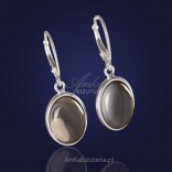 Bet on the classics - silver earrings with natural stone - striped flint