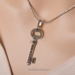 The key to the heart of your beloved Silver pendant with marcasites - unique