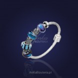 Bracelet "Cristall" - silver, Venetian glass - blue.