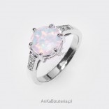 Jewelry with precious stones - silver ring with opal - POLICE 15