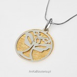 Silver pendant, silver covered with 14 carat gold - "Delighted Anielice"