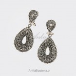 Silver earrings with marcasite - baroque elegance