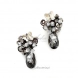 Romantic earrings with Swarovski crystals - Lewanowicz - graphite