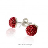 Cindy - red silver earrings with Swarovski stones