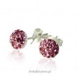 Cindy - pink silver earrings with Swarovski stones