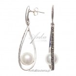 Silver Jewelry Earrings For a Successful Evening markazty and white pearl