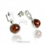 Classic silver jewelry with amber - earrings