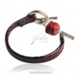 Bracelet made of eco leather and antiallergic material - burgundy colored - from the Emily Collection