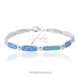 Beautiful unparalleled jewelry - silver bracelet with blue opal.