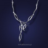 Silver necklace - "A charming evening with fantasy" made of rhodium silver