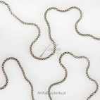 Łańcuszek srebrny oksydowany -  świetny do zawieszek z markazytów - 45 cm