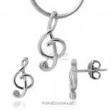 "Happy musical notes" Delicate silver rhodium compilation -
