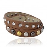 Leather bracelet in the style of Rock & Glamor - studded with studs