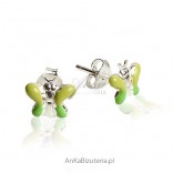 Silver rhodium plated earrings for girls - Butterflies