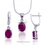 Beautiful silver jewelry rhodium plated with ruby