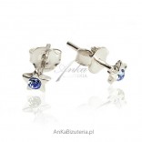 Silver earrings for girls - Tiny blue stars