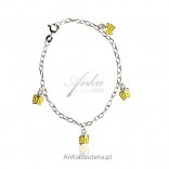 Bracelet for a girl with yellow butterflies