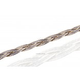 Silver-gold bracelet, braided braid - silver rhodium plated with 14k gold and diamond-coated 18 cm