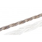 Srebrno-złoty łańcuszek, zapleciony warkocz -srebro rodowane  z 14k złotem i diamentowane 45 cm