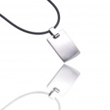 Necklace on the rubber - Dog tag - stainless steel 50 cm