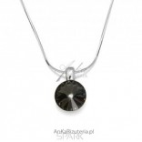 Silver necklace with Swarovski Silver Night -Candy crystal.