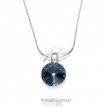 Silver necklace with Swarovski Crystal Denim Blue -Candy.