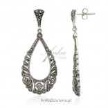 Katie - silver earrings with marcasites - faithful to femininity and elegance!