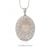 Jewelry for a gift - silver pendant with a white shell