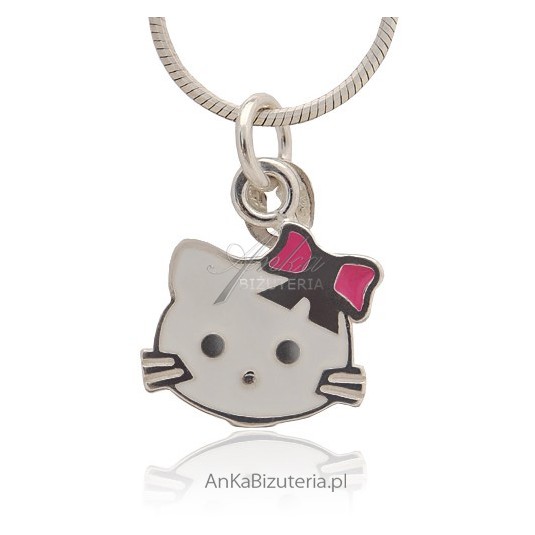 Biżuteria dla dzieci Hello Kitty - wisiorek srebrny